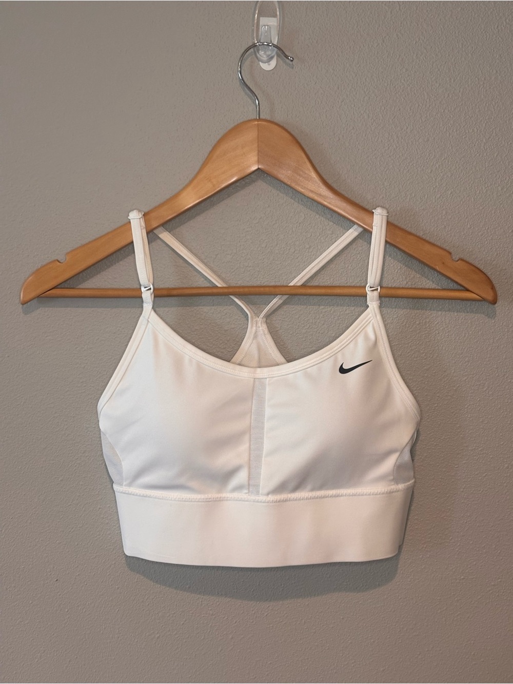 Nike White Strappy Back Sports Bra